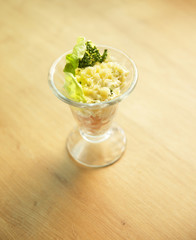 healthy salad with chicken. vegetables and cheese