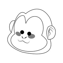 Monkey cartoon icon over white background. vector illustration