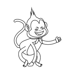 Monkey cartoon icon over white background. vector illustration