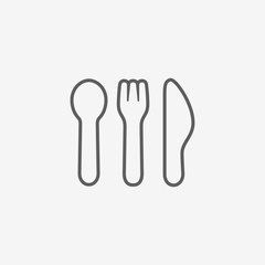 Spoon, fork and knife 