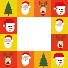 colorful square christmas frame decorative vector illustration
