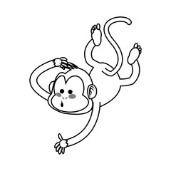 Monkey cartoon icon over white background. vector illustration