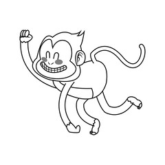 Monkey cartoon icon over white background. vector illustration