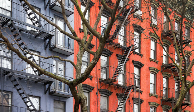 Fototapeta New York City Historic Buildings in the East Village of Manhattan