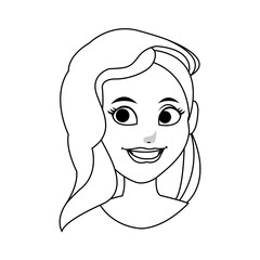 happy woman cartoon icon over white background. vector illustration