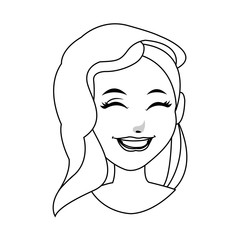 happy woman cartoon icon over white background. vector illustration