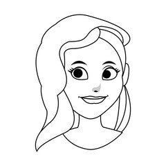 happy woman cartoon icon over white background. vector illustration