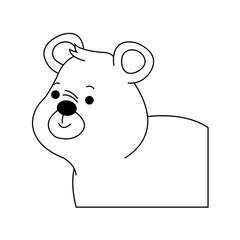 cute bear animal, cartoon icon over white background. vector illustration