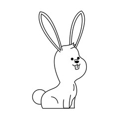 cute rabbit animal, cartoon icon over white background. vector illustration