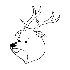 cute deer animal, cartoon icon over white background. vector illustration