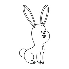 Obraz premium cute rabbit animal, cartoon icon over white background. vector illustration