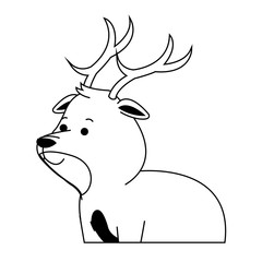 cute deer animal, cartoon icon over white background. vector illustration