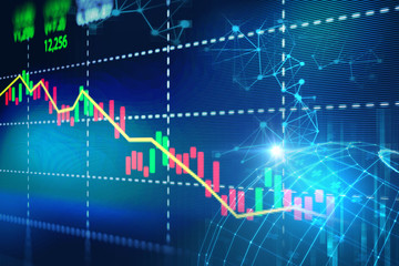 technical financial graph on technology abstract background