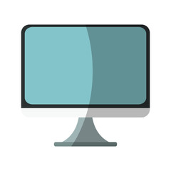 monitor computer icon over white backgrond. colorful design. vector illustration