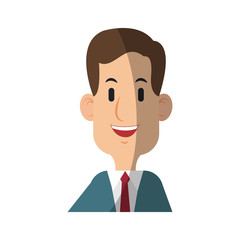 businessman cartoon icon over white background. colorful design. vector illustration