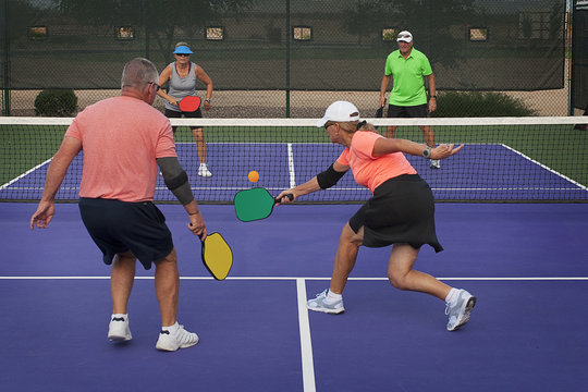 Pickleball Action - Mixed Doubles Play