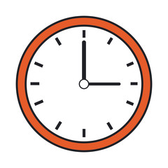 clock icon over white background. colorful design. vector illustration