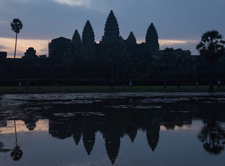 Angkor Watt temple complex in early morning