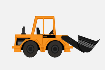 Grunge Tractor  heavy bulldozer vector