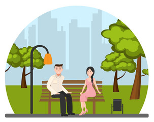Young couple in park