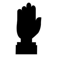 human hand icon over white background. vector illustration