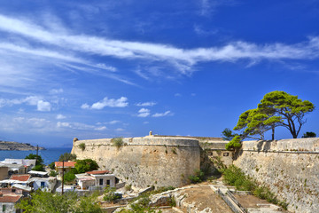 Fototapeta na wymiar Fortress of Fortezza in Rethymno, Crete, Greece