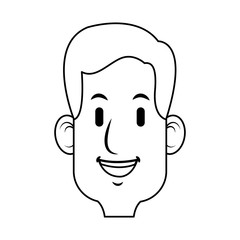 man face icon over white background. vector illustration