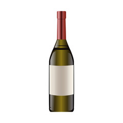 wine bottle icon over white background. colorful design. vector illustration