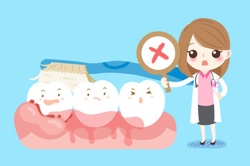 woman dentist with tooth