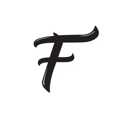 f letter, text design. Vector calligraphy. Typography poster.