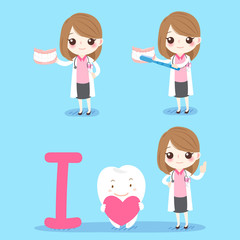 woman dentist with tooth