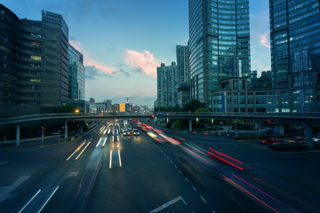 Fototapeta na wymiar Shanghai, China, urban road traffic