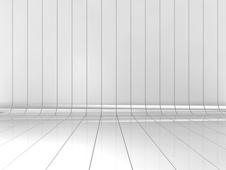 3d Illustration of gray ribbon wall, background
