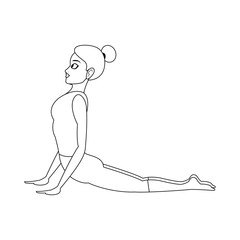 woman doing yoga, cartoon icon over white background. vector illustration