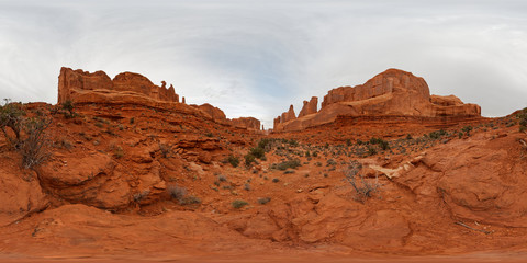 Park Avenue in late autumn at Arches National Park near Moab, Utah