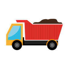Dump truck isolated icon