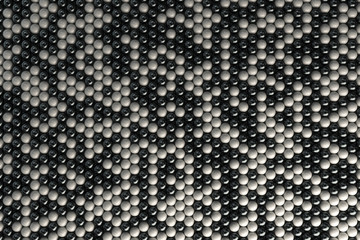 Pattern of black and white spheres