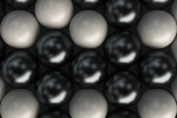 Pattern of black and white spheres