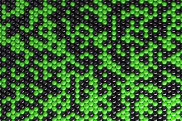 Pattern of black and green spheres