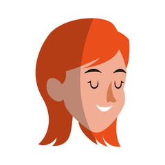 woman face cartoon icon over white background. colorful design. vector illustration