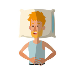 Man with rest position, cartoon icon over white background. colorful design. vector illustration