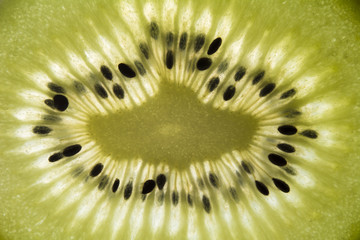 Closeup for sliced of fresh kiwi fruit texture