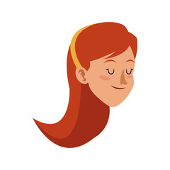 woman face cartoon icon over white background. colorful design. vector illustration