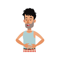 Man with rest position, cartoon icon over white background. colorful design. vector illustration