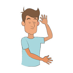 slepping man, cartoon icon over white background. vector illustration