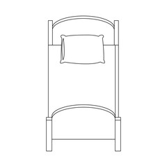 single bed icon over white background. vector illustration