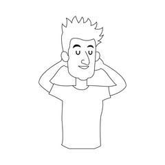 slepping man, cartoon icon over white background. vector illustration