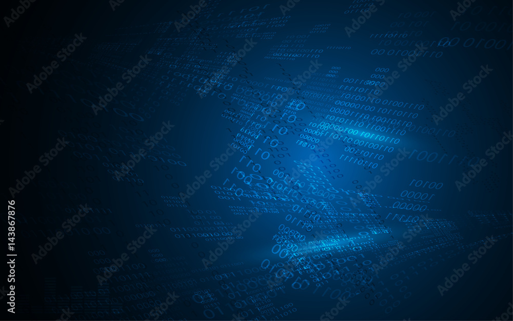 Poster digital cyberspace tech sci fi binary movement design backdrop