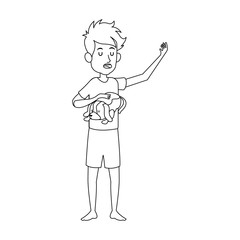 slepping man, cartoon icon over white background. vector illustration