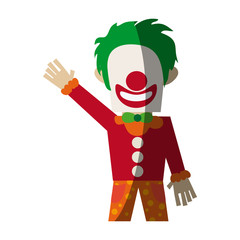 circus clown cartoon icon over white background. colorful design. vector illustration